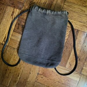 Lauren Manoogian Hand Crochet Oval Backpack in Blackened SS21